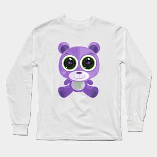 Teddy Bear - Star Eye Purple Long Sleeve T-Shirt